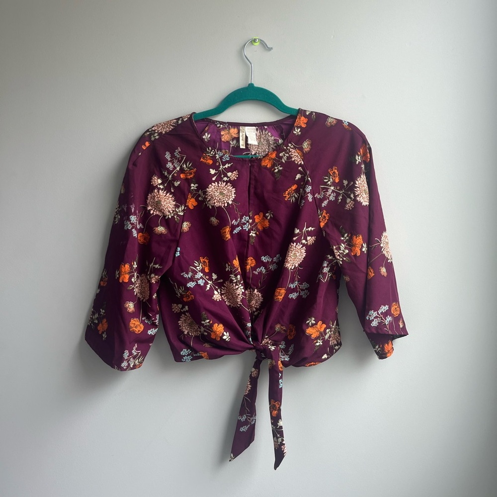Floral Knot Tie Shirt